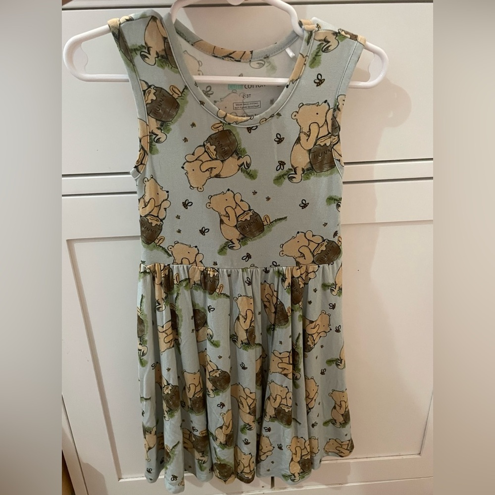 Disney Winnie the Pooh Lightweight Bamboo Sleeveless Skater Dress Spring Summer